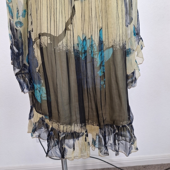 Rancho Estancia Embroidered Floral Fairy Wide Bell Sleeve Babydoll Blouse Size M - Picture 3 of 15